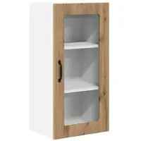 vidaXL Wandglas Kasten PORTO Artisan Eiken 40 x 31 x 80 cm