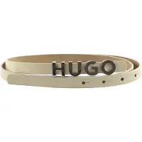 HUGO Leren Riem Zula Leather Belt 1,5 cm W70 Cream White Crème