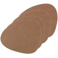 Lind DNA Placemat Curve L Nupo Brown (Set van 4)-37 x 44 cm