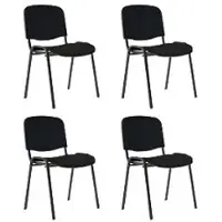 Nowy Styl ISO Plus Bezoekersstoel Stof Optionele armleuning Zwart 110 kg 4 Stuks