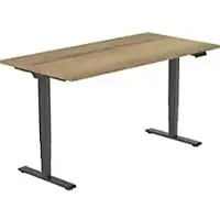 Euroseats Economy Zit-sta-bureau Rechthoekig Naturel Eiken T-Voet 1.400 (B) x 800 (D) x 1.275 (H) mm Metaal