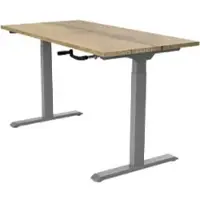 Euroseats Crank Zit-sta-bureau Rechthoekig Naturel Eiken T-Voet 1.200 (B) x 800 (D) x 1.190 (H) mm Metaal