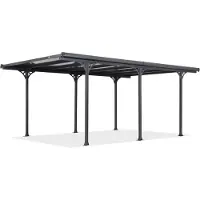 CoverTech Groot polycarbonaat afdak Montana 3,15 x 5,00 m antraciet