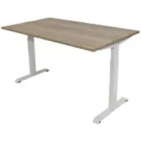 Euroseats Bureau Rechthoekig Naturel Eiken T-Voet 1.200 (B) x 800 (D) x 865 (H) mm Metaal