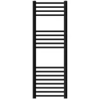 LuxeBath Badkamerradiator Sahara 400x1200 mm Zwart mat recht met zijaansluiting Designradiator Handdoekwarmer Handdoekdroger Handdoekradiator Handdoekverwarming Badkamer verwarming