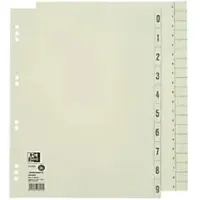 Oxford 1 tot 10 Scheidingsbladen A4 Chamois 10 tabs Karton 10 Gaten 400004663 100 Stuks