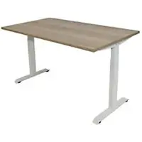 Euroseats Bureau Rechthoekig Naturel Eiken T-Voet 1.400 (B) x 800 (D) x 865 (H) mm Metaal