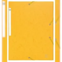 Exacompta 50x Scotten Elastomap + 3 kleppen in gewafeld glanskarton 425g/m2 - A4 - Geel - 55759E