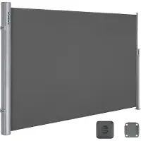 Songmics Uitschuifbare zijluifel met grondbevestiging, antraciet / 160 x 300 cm