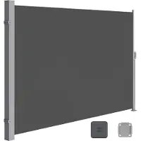 Songmics Zijluifel voor balkons en terrassen, antraciet / 180 X 350 cm / ijzer