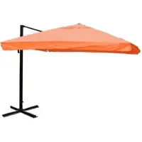 Mendler Gastronomie-scherm met pergola, model HWC-A96, 3,5 x 3,5 meter (diameter 4,95 meter), polyester/aluminium, 25 kg. Vlag, terracotta kleur, zonder standaard, draaibaar