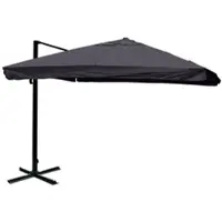 Mendler Gastronomie-scherm met pergola, HWC-A96, 3x3 meter (diameter 4,24 meter), polyester, aluminium/staal, 23 kg, antracietkleurig, zonder standaard, draaibaar