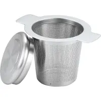 KINGHOFF KH1650 Theezetfilter met Deksel - Hoogwaardig RVS 18/10 Theezeef - Ø 7,5 cm