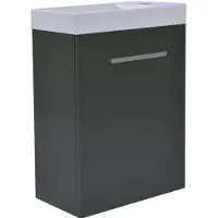 Wiesbaden Fonteinkast vision met mineraalmarmer fontein 40 cm hoogglans grijs