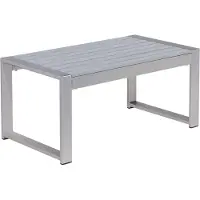 Beliani Outdoor salontafel lichtgrijs aluminium 90 x 50 cm metalen frame kunststof blad modern