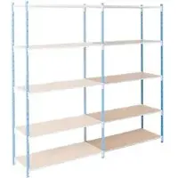 MANORGA Schapuitbreiding 5 Planken Gegalvaniseerd staal 1,000 x 600 x 2,000 mm Blauw