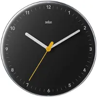 Braun BC26B - Wandklok - Analoog - Rond - Kwarts veegbeweging - Zwart