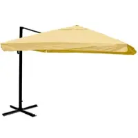 Mendler Ampelscherm HWC-A96, zonnescherm voor de horeca, 3x3 meter (diameter 4,24 meter), polyester/alu, 23 kg, kleur: crème, zonder standaard