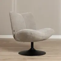 Livin24 Draaifauteuil Lise chenille taupe