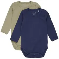 Minymo - Kid's Body L/S (2-Pack) - Ondergoed 56, blauw