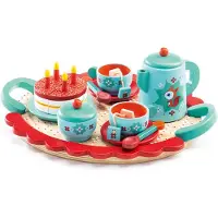 Djeco Holzspielzeug - Tee-Set - Hellblau - - One Size - Spiellebensmittel
