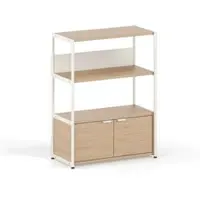 TIPTOE UNIT Eiken Boekenkast - H 110 x W 84 cm Cream White | 1 Door