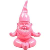 Stoobz Design Stoobz Kabouter Yoga Fuchsia 20cm Roze roze Polyresin Decoratief