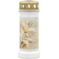 Bolsius Znicz Lilië Bloemmotief - 17cm, ~3 Dagen Brandduur