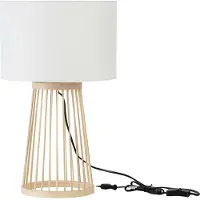 Nova Luce Schemerlamp Lois hout met witte kap