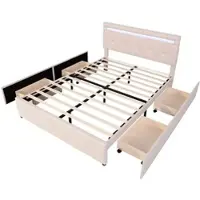 STILVORA Jugendbed, slaapbank, 90x200 cm, dagbed, kinderbed met uitschuifbed, tweepersoonsbed met veel opbergruimte en een aansluiting voor opladers, wit (zonder matras)