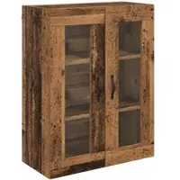 vidaXL Wandkast Oud Hout 69,5 x 34 x 90 cm Gefabriceerd Hout en Glas