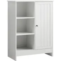 OKWISH Uitschuifbaar keukenblok. Keukenmeubel met twee wielen met rem, bar met slimme LED-verlichting, hoge tafel met verstelbare planken, wit
