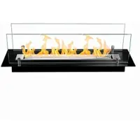 DIVINA FIRE -ethanol haardbrander van staal met 65 cm glas