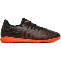 Puma FUTURE 9 PLAY TT uniseks voetbalschoenen, Zwart/Grijs/Rood, Maat 46