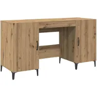 vidaXL Bureau, handwerk, eikenhoutfineer, 140 x 50 x 75 cm