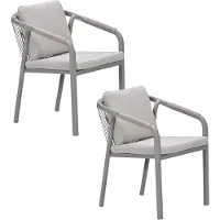 Garden Impressions Milou tuinstoel stapelbaar taupe - 2 stuks