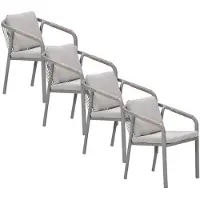 Garden Impressions Milou tuinstoel stapelbaar taupe - 4 stuks