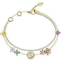 GUESS Jewellery JUBB06029JWYGMCS Dubbele Armband Goudkleurig met Bloemen