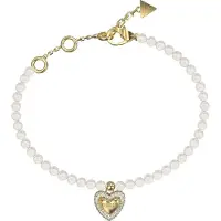 GUESS armband Beloved Pave Heart Bracelet Yellow Gold goudkleurig