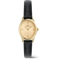 Daniel Wellington ophelia mini zwart dames horloge met goudkleurige & leren band
