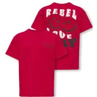 ONLY KIDS GIRL T-shirt met backprint rood Meisjes Katoen Ronde hals Backprint - maat 146/152