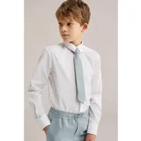 We fashion stropdas met textuur lichtblauw Jongens Polyester Effen - maat S