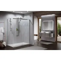 Novellini ZEPHYROS 2.0 Douchedeur - 200x114-117cm - schuifdeur - veiligheidsglas - chroom glans zep2ph114d-1k