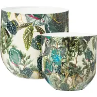 Home Styling Collection Vaas Jungleprint - Set van 2 stuks - Multi