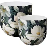 Koopman International Home & Styling Vaas Bloemenprint - Set van 2 stuks - Multi
