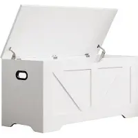 Vdd - Opbergkist - Opbergkist Wit - Opbergkist hout - Speelgoedkist - Dekenkist - wit - groot - 100 x 40 x 46 cm