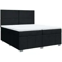 vidaXL Boxspring met matras stof zwart 200x200 cm