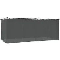 Syfax Prieel met gordijnen 6x3 m staal antracietkleurig