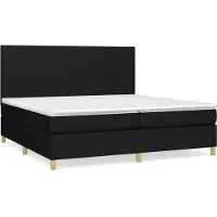 vidaXL Boxspring met matras stof zwart 200x200 cm