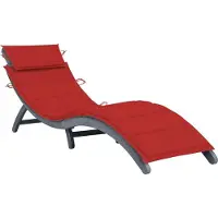 The Living Store Ligbed - massief acaciahouten - meubelen - Afmeting- 190 x 60 x 51 cm - Kleur- grijs - Materiaal-